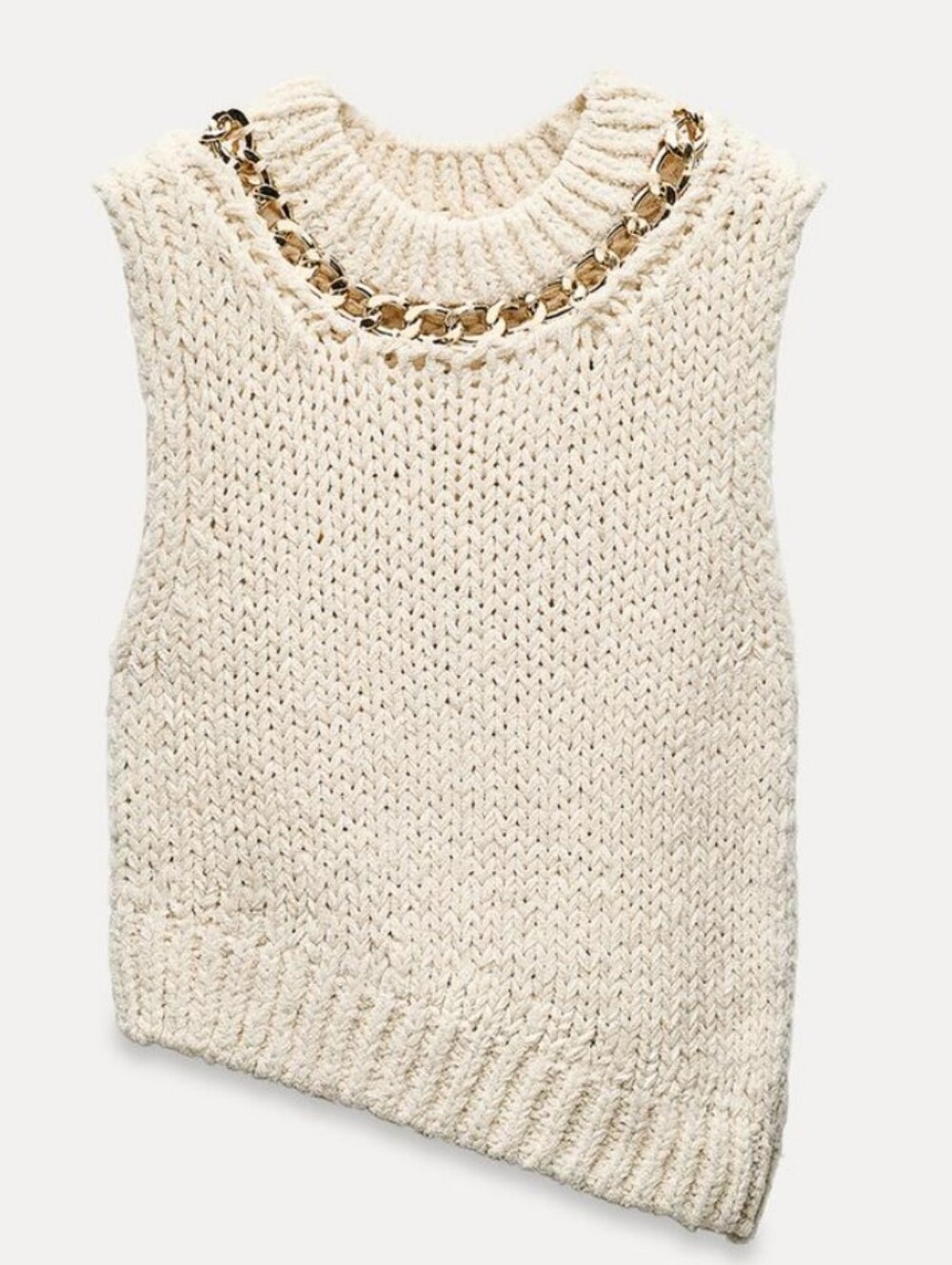Zara Cream Sleeveless Sweater